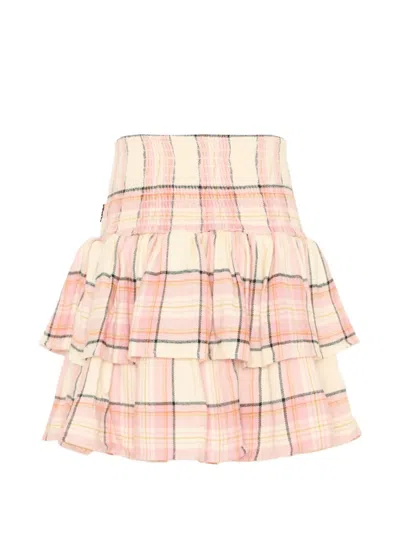 BONITA CHECK-PATTERN RUFFLED SKIRT
