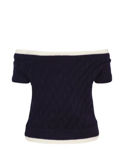 BOW-DETAIL CABLE-KNIT SWEATER