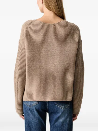 RIBBED-KNIT BOAT-NECK SWEATER