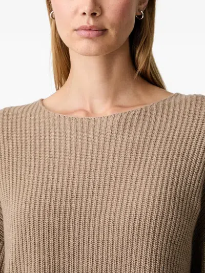 RIBBED-KNIT BOAT-NECK SWEATER