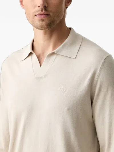 LOGO-EMBROIDERED FINE-KNIT V-NECK TOP