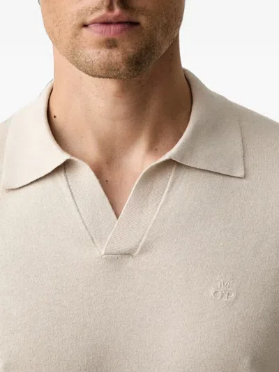 LOGO-EMBROIDERED FINE-KNIT V-NECK TOP