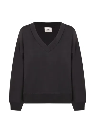 RIBBED-TRIM V-NECK SWEATER