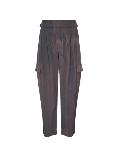 PINSTRIPE-PRINT CARGO PANTS