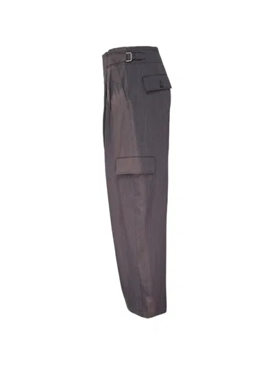 PINSTRIPE-PRINT CARGO PANTS