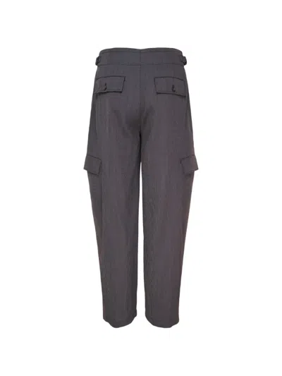 PINSTRIPE-PRINT CARGO PANTS