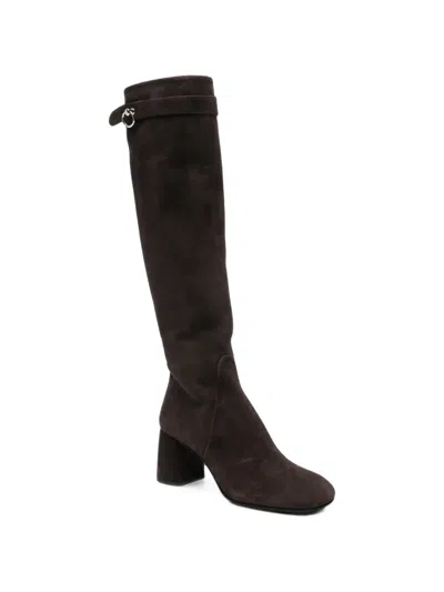 BUCKLE-DETAIL SUEDE BOOTS
