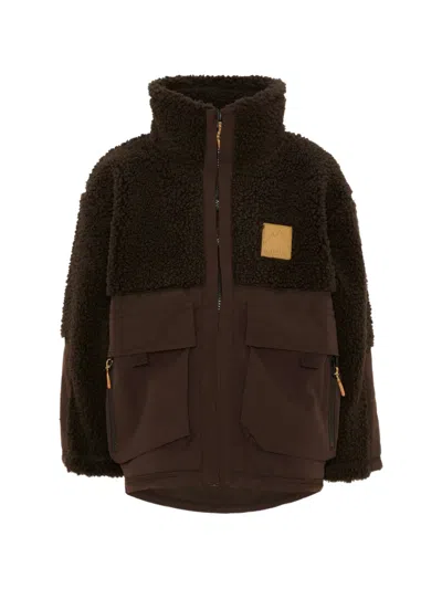 FLEECE-PANELLED ZIP-UP JACKET