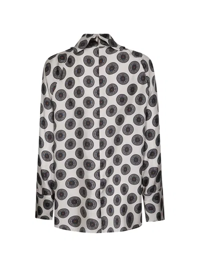 GEOMETRIC-PRINT SILK SHIRT