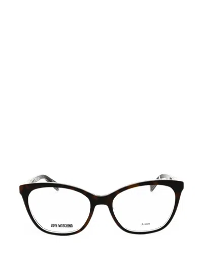 TORTOISESHELL-EFFECT CAT-EYE FRAME GLASSES