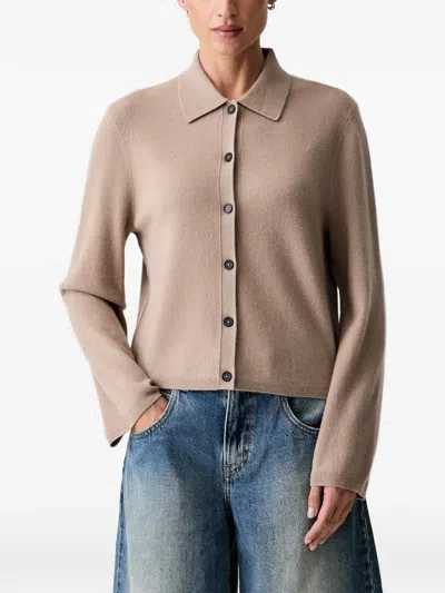 BUTTON-UP LONG-SLEEVE POLO CARDIGAN