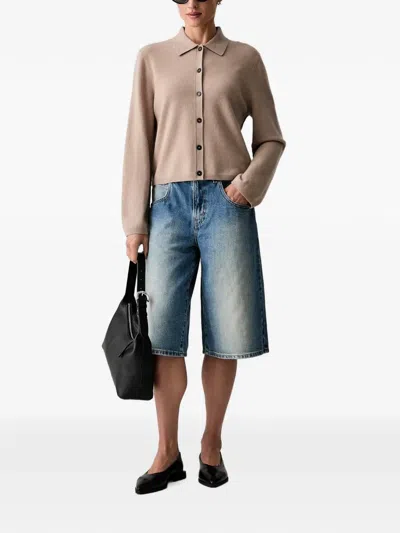 BUTTON-UP LONG-SLEEVE POLO CARDIGAN