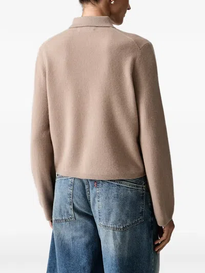 BUTTON-UP LONG-SLEEVE POLO CARDIGAN