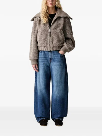 BRUSHED-EFFECT ZIP-UP JACKET