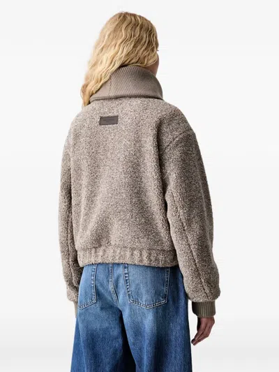 BRUSHED-EFFECT ZIP-UP JACKET