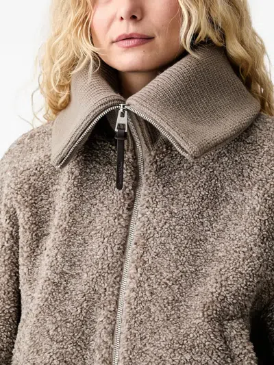 BRUSHED-EFFECT ZIP-UP JACKET