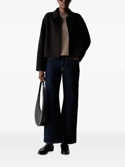 RIBBED MOCK-NECK LONG-SLEEVE TOP