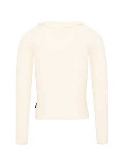 RUFFLE-TRIMMED RIBBED CARDIGAN