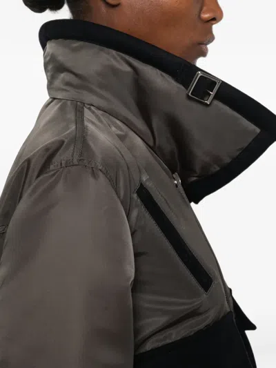BUCKLE-COLLAR PANELLED JACKET