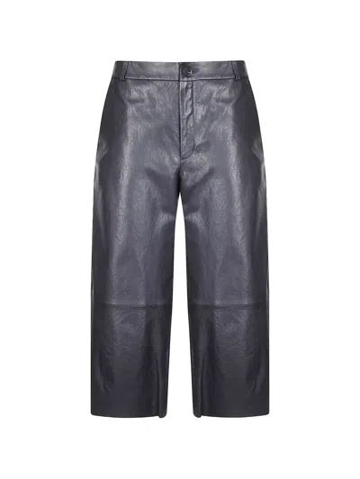 CROPPED LEATHER TROUSERS