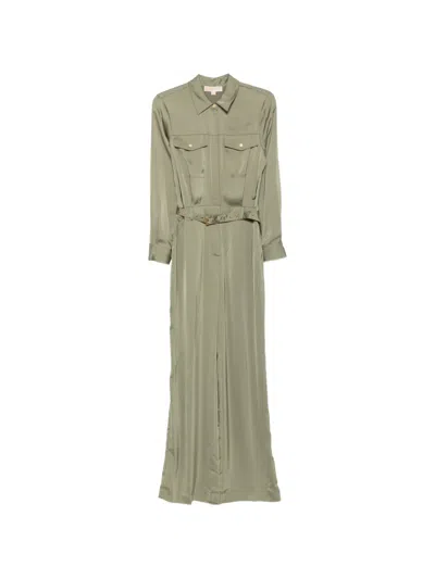 BELTED SILK-SATIN JUMPSUIT