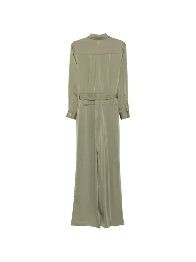 BELTED SILK-SATIN JUMPSUIT