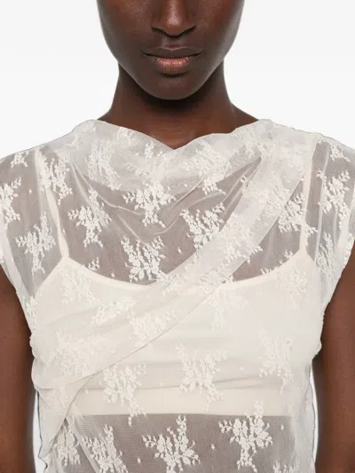 FLORAL-LACE DRAPED TOP
