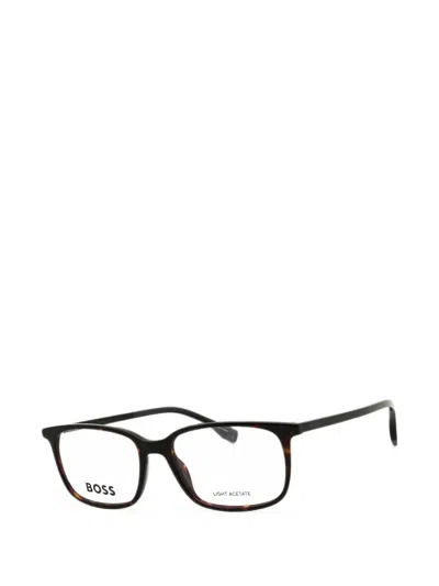 Hugo Boss Rectangle-frame Glasses In Brown