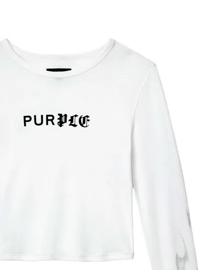 HALF & HALF FLAMES LONG SLEEVE LOGO-PRINT CROPPED T-SHIRT