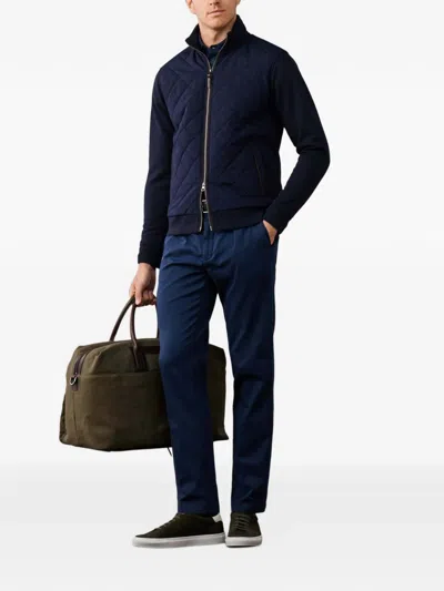 QUILTED-PANEL ZIP-UP SWEATSHIRT