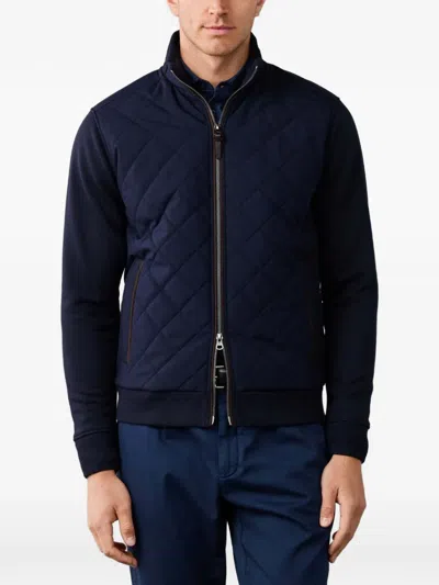 QUILTED-PANEL ZIP-UP SWEATSHIRT