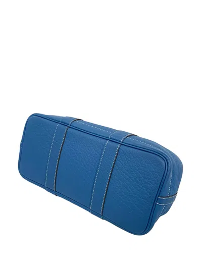 Pre-owned Hermes 2012 Negonda Garden Party 30 Tote Bag In Blue