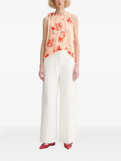 FLORAL-PRINT HALTERNECK TOP