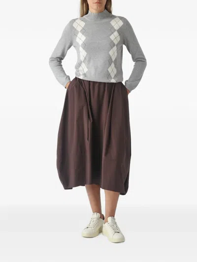 Gran Sasso Argyle-pattern Mock-neck Sweater In Multi