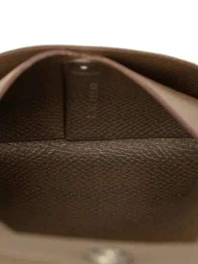 Pre-owned Hermes 2016 Epsom Bastia Change Purse Coin Pouch In Brown