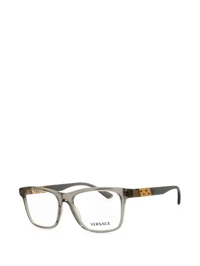Versace Rectangle-frame Glasses In Gray