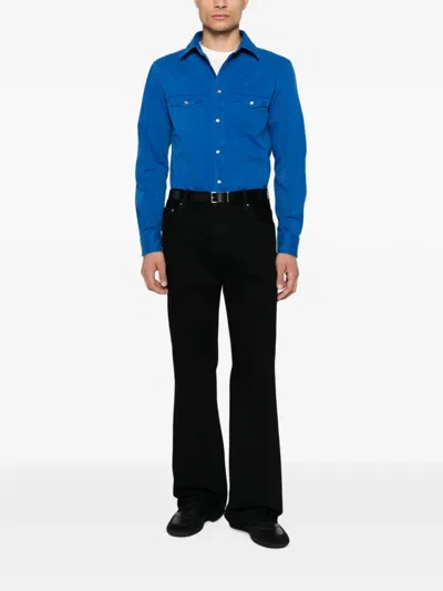 PEACH TWILL WESTERN-STYLE PRESS-STUD SHIRT