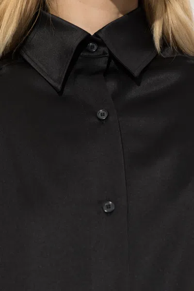 Balmain Oversized Silk Shirt In Black