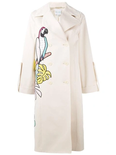 Shop Mira Mikati Parrot Applique Trench Coat