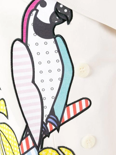 Shop Mira Mikati Parrot Applique Trench Coat