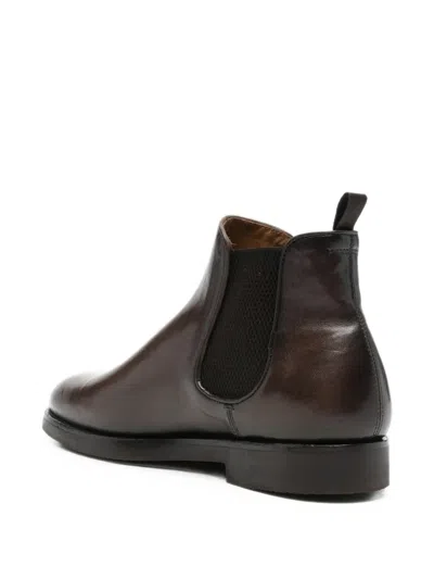 Officine Creative Elasticated-panel Leather Boots In Brown