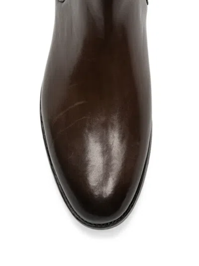 Officine Creative Elasticated-panel Leather Boots In Brown