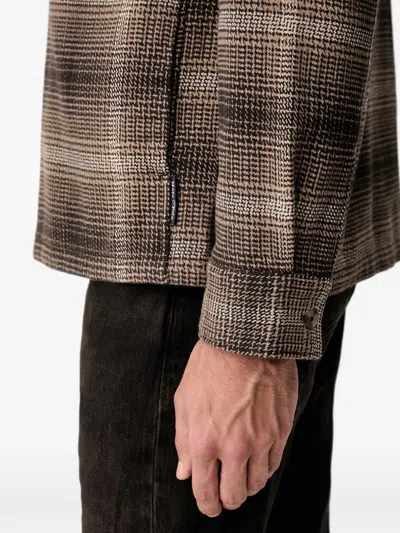 Marc O'polo Check-pattern Zip-up Jacket In Brown
