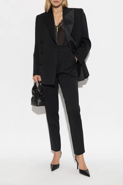 Balmain Double-breasted Wool Blazer In Black