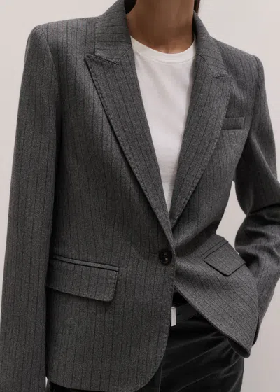 Me+em Short Sharp Shoulder Blazer Grey Multi In Multi