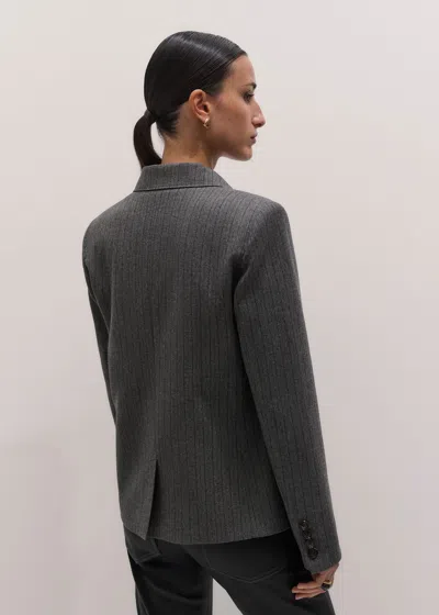 Me+em Short Sharp Shoulder Blazer Grey Multi In Multi