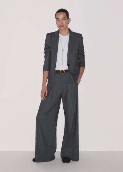 Me+em Short Sharp Shoulder Blazer Grey Multi In Multi