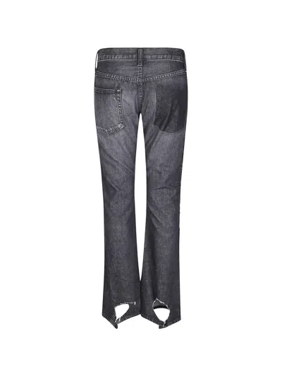 Junya Watanabe Patchwork Distressed Jeans In Gray