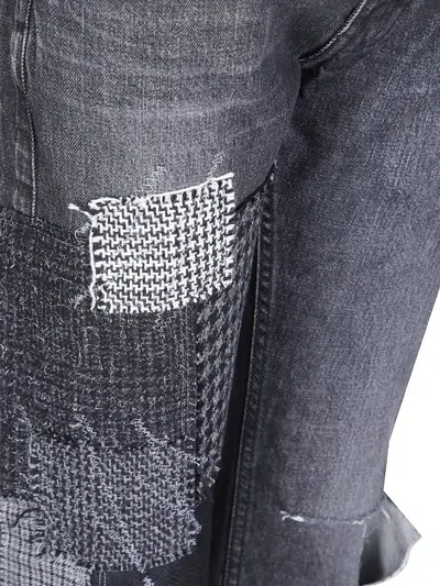Junya Watanabe Patchwork Distressed Jeans In Gray