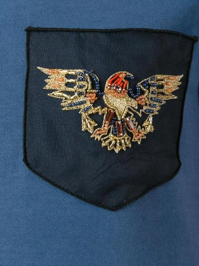 Shop Mr & Mrs Italy Eagle Embroidered T-shirt In Blue